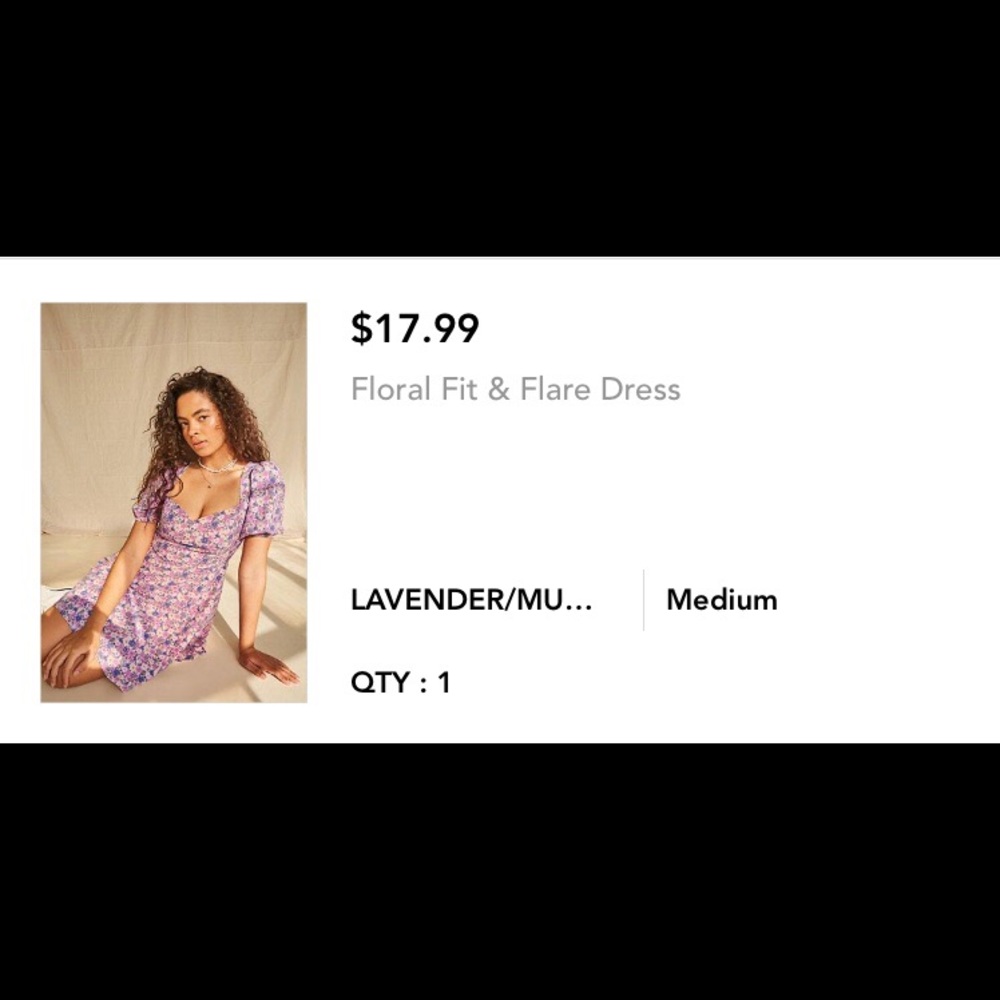 Lavender Floral Flare Dress